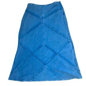 NWT EarthBound Patchwork Cotton Maxi Skirt | Made in India | Stone Wash